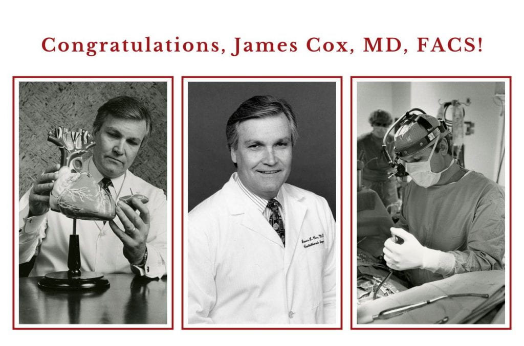 Emeritus Evarts A. Graham Professor of Surgery James Cox, MD, FACS, Named Recipient of the Jacobson Innovation Award